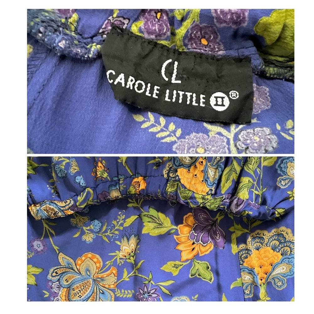 Vintage 90’s Royal Blue Floral + Paisley Patchwork Boho Midi Skirt - Picture 11 of 16